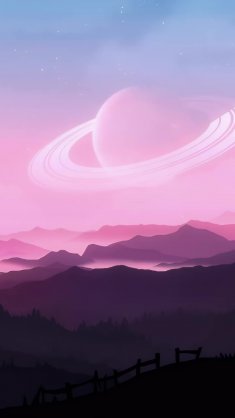 pink saturn live wallpaper