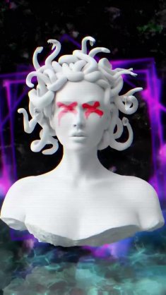 medusa gorgon bust live wallpaper