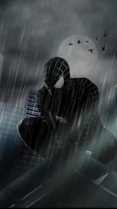spiderman in the heavy rain live wallpaper
