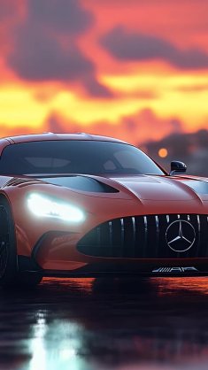 mercedes amg gt orange live wallpaper