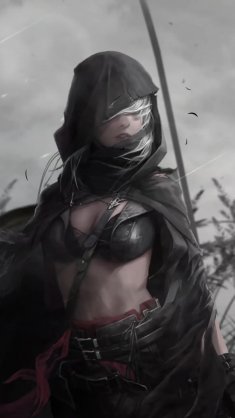 dark huntress in storm live wallpaper