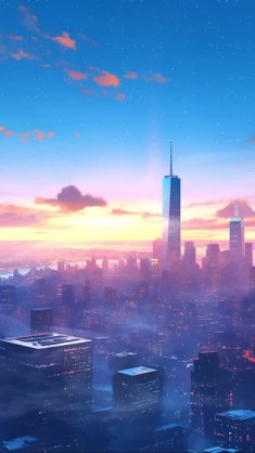 city of dusk lights live wallpaper