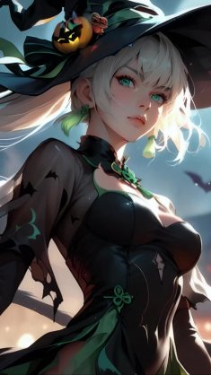 halloween night witch live wallpaper