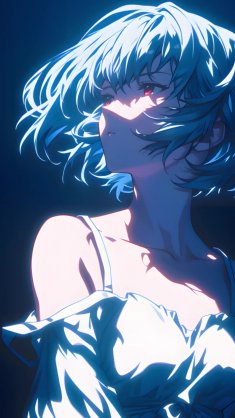 ayanami rei beneath blue light live wallpaper