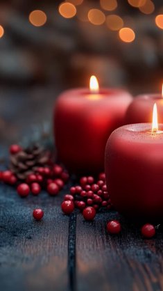 red christmas candles live wallpaper