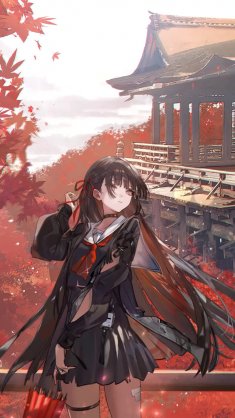 chisa autumn temple live wallpaper