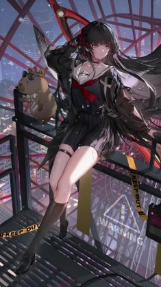 chisa over neon city live wallpaper
