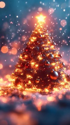 merry christmas snowfall night live wallpaper