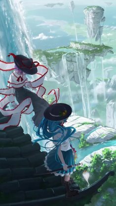 iku and tenshi (touhou) live wallpaper