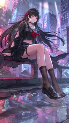 chisa neon rainfall live wallpaper