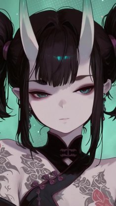 tattooed oni girl live wallpaper