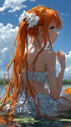 girl with orange hair live wallpaper