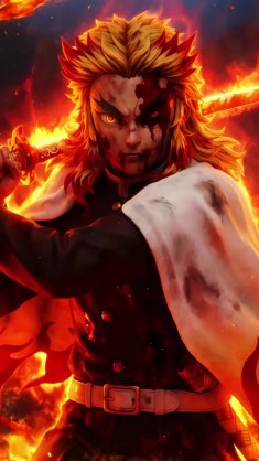 rengoku dawn in flames live wallpaper