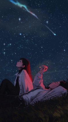 beneath falling stars live wallpaper
