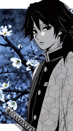 giyu tomioka snow blossoms live wallpaper