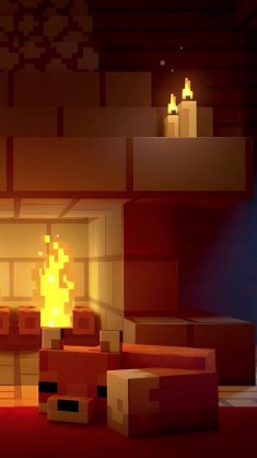 minecraft relaxing fireplace live wallpaper