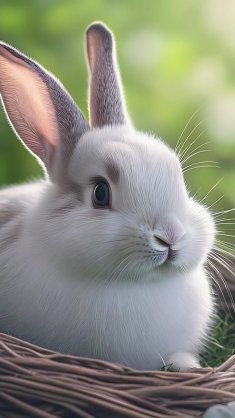 white easter bunny live wallpaper