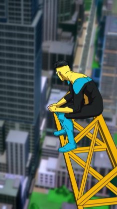 mark chilling on crane (invincible) live wallpaper