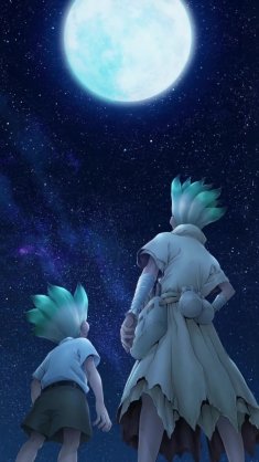 senku under one moon (dr.stone) live wallpaper