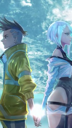 david & lucy - cyberpunk: edgerunners live wallpaper