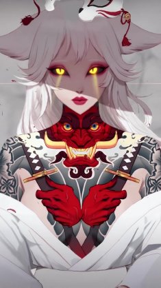samurai fox girl live wallpaper
