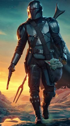 mandalorian & baby yoda live wallpaper
