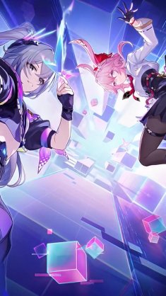 silver wolf & evanescia (hsr) live wallpaper