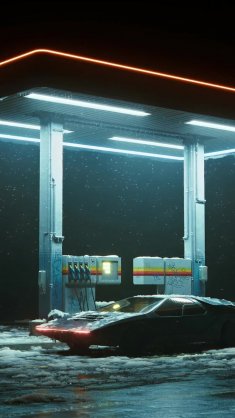 midnight fuel stop live wallpaper