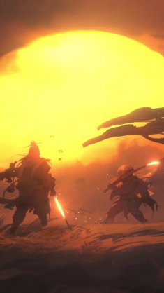 sunset samurai blade duel live wallpaper
