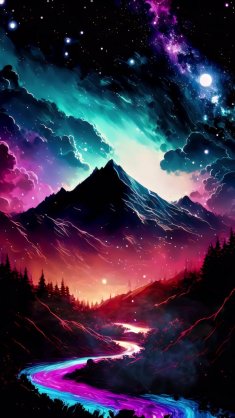 cosmic mountain oled live wallpaper