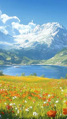 meadow with blooming flowers live wallpaper