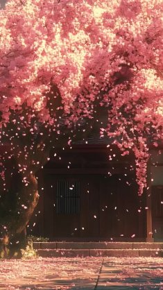 serene cherry blossom tree live wallpaper