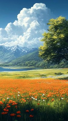 spring flower field live wallpaper
