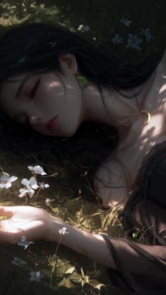 sleeping among flowers live wallpaper