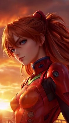crimson sunset asuka live wallpaper