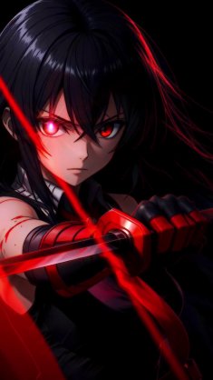 crimson eyes akame (akame ga kill!) live wallpaper