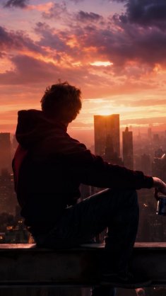 peter parker rooftop sunset live wallpaper