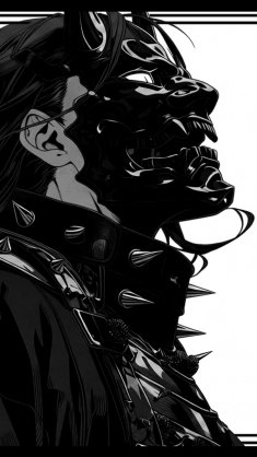 oni mask warrior girl live wallpaper