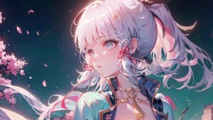 Anime Girl With White Hair live wallpaper