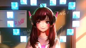 Dva With Heart From Cubes  Behind live wallpaper