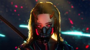 Cyberpank Oni Mask live wallpaper