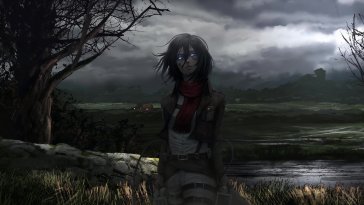 mikasa ackerman dark horizon live wallpaper