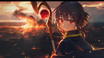 megumin fiery farewell (konosuba) live wallpaper