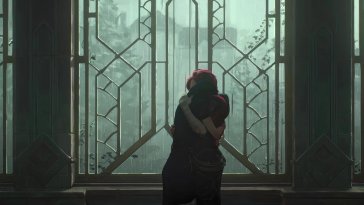 vi & caitlyn rainy embrace live wallpaper