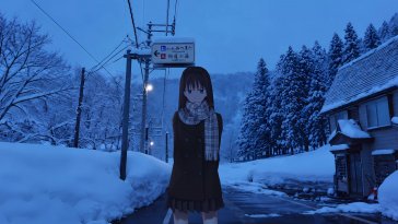 aozaki aoko snowbound evening live wallpaper