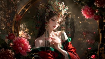 crimson flower empress live wallpaper