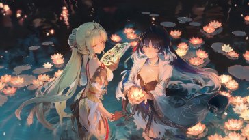 suisui & yangyang lotus serenity live wallpaper