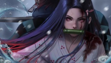 nezuko's burning blood live wallpaper