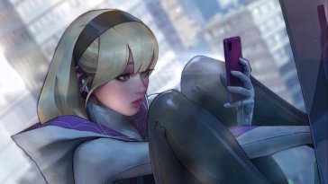 spider-gwen (sadie sink) off duty live wallpaper