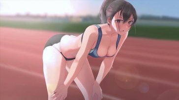 anime girl catching breath live wallpaper